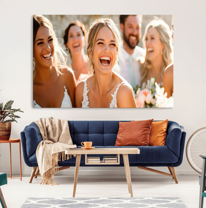 CSTM912-MGV-CV-36X24-Framed Wedding Canvas Print - Custom Wall Art Keepsake for Couples, Elegant Home Decoration Gift, Create Your Own Photo Canvas