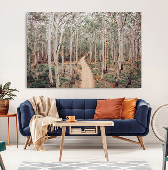 24760563-MGV-CV-36X24-Forest Wall Art – Tranquil Woodland Path Canvas Print, Scenic Nature Photography Decor for Bedroom, Living Room, Office, Cabin or