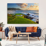 67486665-MGV-CV-36X24-Golf Course Wall Art – Pebble Beach Oceanfront Canvas Print, Coastal Fairway Photography Sports Decor for Living Room, Office, Man