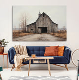 90499-MGV-CV-36X24-Old Barn Wall Art Canvas Print, Framed Rustic Barn Art Picture Print, Abandoned Farm Perfect Rustic Farmhouse Decor Artwork