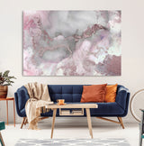 16416-MGV-CV-36X24-Blush Marble Wall Art Canvas Print, Framed Rose Gold Art Picture Print, Pink Cloudy Perfect Modern Glam Decor Artwork