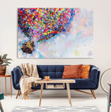 18792-MGV-CV-36X24-Up Movie House Wall Art Canvas Print, Framed Carls Journey Art Picture Print, Up Inspired Perfect Animated Whimsical Decor Artwork