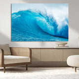 13117-MGV-CV-36X24-Ocean Wave Wall Art – Dynamic Blue Surf Canvas Print, Coastal Beach Decor for Living Room, Bathroom, Office, or Beach House