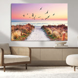 54411-MGV-CV-36X24-Coastal Path Sunrise Wall Art – Serene Ocean Canvas Print, Beach Landscape Decor for Living Room, Bedroom or Office, Peaceful