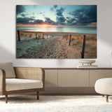 25788-MGV-CV-36X24-Sunset Beach Path Wall Art – Scenic Coastal Dunes and Ocean Canvas Print, Tranquil Seaside Landscape Decor for Living Room or