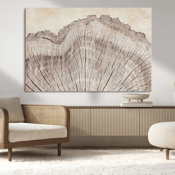 67528-MGV-CV-36X24-Wood Ring Wall Art Canvas Print, Framed Tree Ring Art Picture Print, Rustic Tree Ring Perfect Neutral Boho Decor Artwork