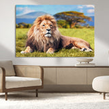 67826-MGV-CV-36X24-Majestic Lion Wall Art – King of the Jungle Canvas Print, Safari Wildlife Decor for Living Room, Office, or Man Cave