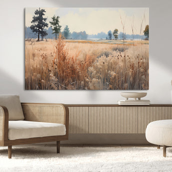 98822-MGV-CV-36X24-Autumn Meadow Wall Art – Tranquil Grassland Landscape Canvas Print, Rustic Country Decor for Living Room, Bedroom or Farmhouse