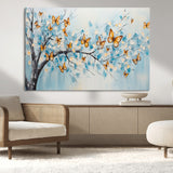 59455-MGV-CV-36X24-Butterfly Tree Branch Wall Art – Blue and Yellow Abstract Canvas Print, Modern Nature Artwork for Living Room, Bedroom or Office
