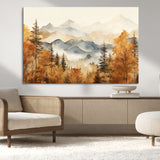72950-MGV-CV-36X24-Autumn Mountain Forest Wall Art – Golden Fall Landscape Canvas Print, Nature-Inspired Home Decor for Living Room, Bedroom or