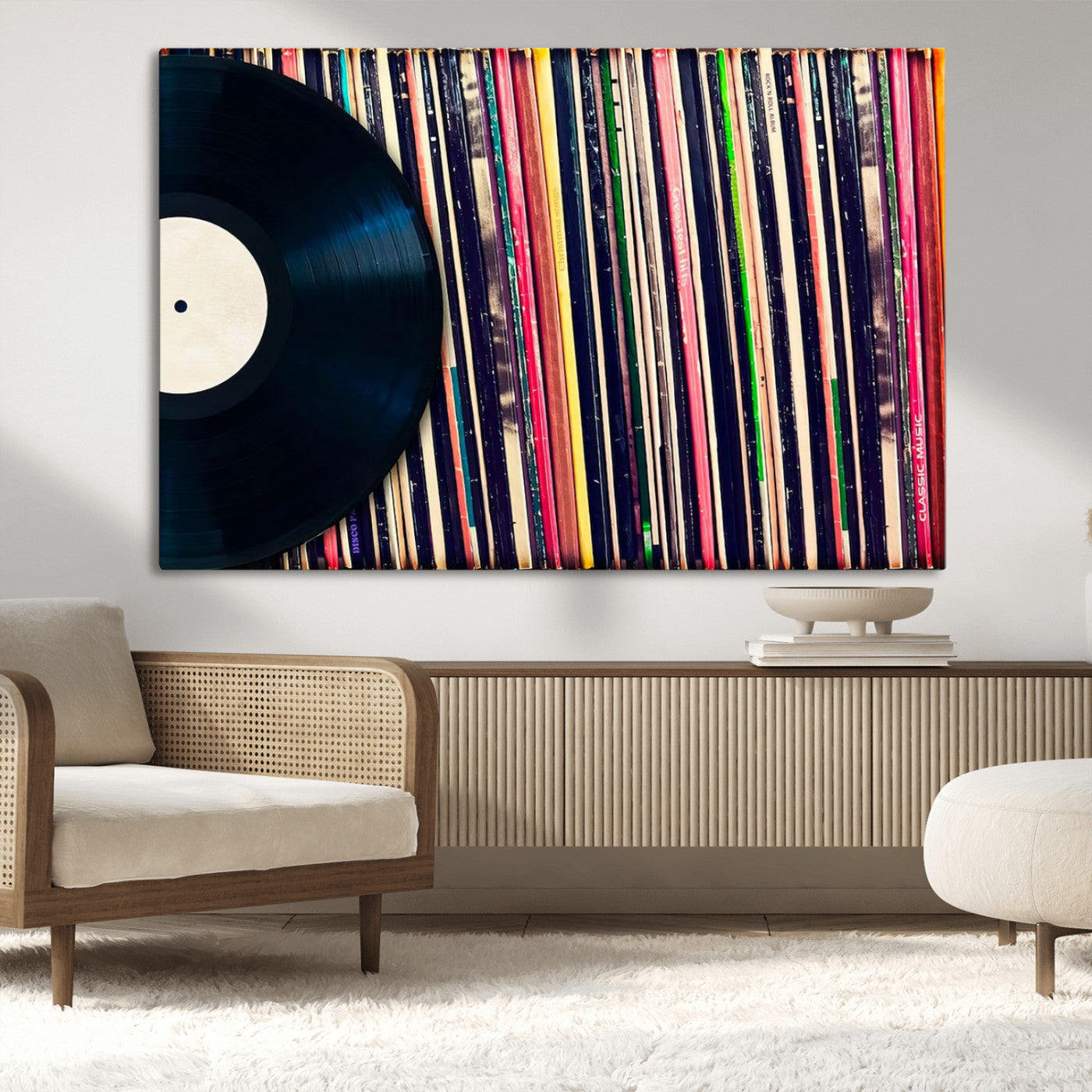 45029-MGV-CV-36X24-Misty Pine Forest Wall Art – Black and White Landscape Canvas Print, Foggy Trees Nature Photography, Modern Minimalist Decor for