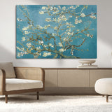 65607-MGV-CV-36X24-Almond Blossom Wall Art – Van Gogh Blue Floral Canvas Print, Elegant Impressionist Painting Decor for Living Room, Bedroom or