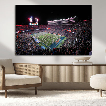 46899-MGV-CV-36X24-Ben Hill Griffin Stadium Wall Art Canvas Print, Framed Football Stadium Art Picture Print, Florida Football Stadium Perfect Sport