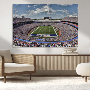 76491-MGV-CV-36X24-Buffalo Bills Stadium Wall Art Canvas Print, Framed Bills Stadium Art Picture Print, Highmark Stadium Perfect Sport Room Decor