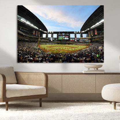 92672-MGV-CV-36X24-Chase Field Stadium Wall Art Canvas Print, Framed Arizona Stadium Art Picture Print, Chase Stadium Perfect Sports Room Decor