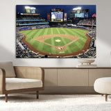 87666-MGV-CV-36X24-City Field Stadium Wall Art Canvas Print, Framed New York Stadium Art Picture Print, Citi Field Stadium Perfect Sport Room Decor