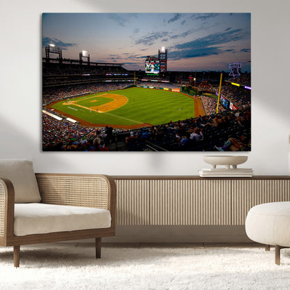 17415-MGV-CV-36X24-Philadelphia Phillies Stadium Wall Art Canvas Print, Framed Citizens Bank Park Art Picture Print, Phillies Stadium Field Perfect