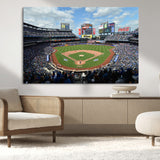 22910-MGV-CV-36X24-City Field Stadium Wall Art Canvas Print, Framed New York Stadium Art Picture Print, City Field Perfect Sport Room Decor Artwork