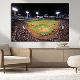 47365-MGV-CV-36X24-Fenway Park Stadium Wall Art Canvas Print, Framed Boston Baseball Stadium Art Picture Print, MLB Stadium Field Perfect Sport Room