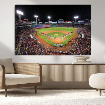 47365-MGV-CV-36X24-Fenway Park Stadium Wall Art Canvas Print, Framed Boston Baseball Stadium Art Picture Print, MLB Stadium Field Perfect Sport Room