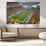 51419-MGV-CV-36X24-Heinz Field Wall Art Canvas Print, Framed Pittsburgh Stadium Field Art Picture Print, Heinz Stadium Field Perfect Sports Room