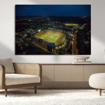 52519-MGV-CV-36X24-Michigan Football Stadium Wall Art Canvas Print, Framed Michigan Stadium Art Picture Print, Michigan Wolverines Field Perfect
