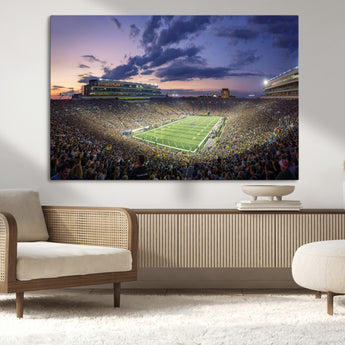 50825-MGV-CV-36X24-Notre Dame Stadium Wall Art Canvas Print, Framed Indiana Stadium Art Picture Print, Football Stadium Perfect Sports Room Decor
