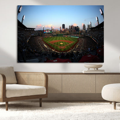 67670-MGV-CV-36X24-PNC Park Stadium Wall Art Canvas Print, Framed Pittsburgh Pirates Stadium Art Picture Print, PNC Park Field Perfect Sport Room
