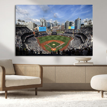 87122-MGV-CV-36X24-Petco Park Field Wall Art Canvas Print, Framed San Diego Stadium Art Picture Print, Petco Park Stadium Perfect Sport Room Decor