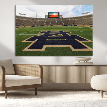 52835-MGV-CV-36X24-Notre Dame Stadium Wall Art Canvas Print, Framed Indiana Stadium Art Picture Print, Notre Dame Field Perfect Sport Room Decor