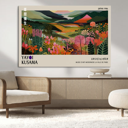 75719-MGV-CV-36X24-Botanical Mountain Valley Wall Art – Panoramic Nature Canvas Print, Vibrant Floral Field Artwork for Living Room, Bedroom, Office,