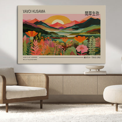 17753-MGV-CV-36X24-Floral Sunset Landscape Wall Art – Panoramic Nature Canvas Print, Vibrant Botanical Artwork for Living Room, Bedroom, Office, or