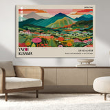 54215-MGV-CV-36X24-Yayoi Kusama Wall Art – Panoramic Japanese Landscape Canvas Print, Modern Abstract Nature Decor for Office, Bedroom or Living Room