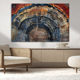 63519-MGV-CV-36X24-Tree Ring Wall Art – Rustic Nature Wood Grain Canvas Print, Abstract Natural Texture Artwork Poster for Living Room, Bedroom,