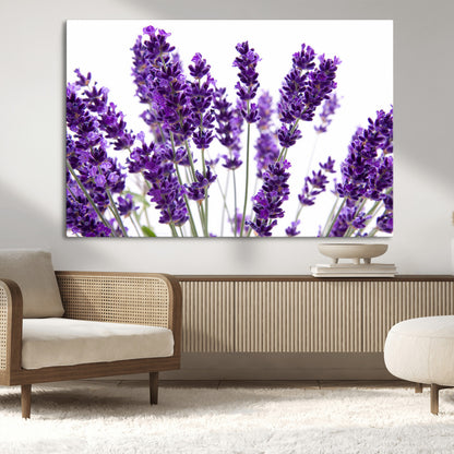 84456-MGV-CV-36X24-Lavender Wall Art – Botanical Canvas Print Featuring Purple Floral Stems, Fresh Nature Inspired Artwork for Living Room, Bedroom,