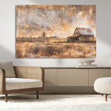 FARM2-MGV-CV-36X24-Rustic Farmhouse Wall Art Canvas Print, Framed Old Barn Art Picture Print, Southwestern Farmhouse Perfect Rustic Decor Artwork