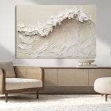 45175-MGV-CV-36X24-Textured Wave Wall Art Canvas Print, Framed Minimal Seascape Art Picture Print, Elegant Wave Perfect Modern Coastal Decor Artwork