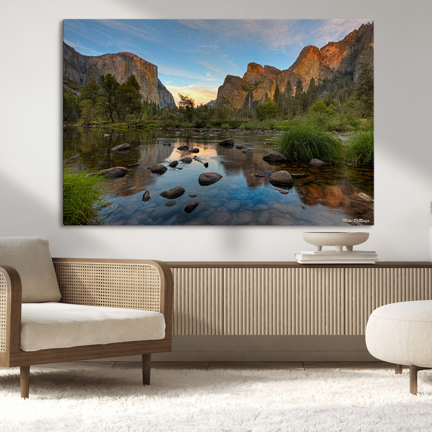 55893831-MGV-CV-36X24-Yosemite Valley Wall Art Canvas Print, Framed El Capitan Art Picture Print, Sierra Landspace Perfect Rustic Nature Decor Artwork