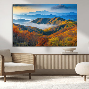 86772247-MGV-CV-36X24-Autumn Mountains Wall Art Canvas Print, Framed Fall Foliage Art Picture Print, Vibrant Hills Perfect Vibrant Nature Decor Artwork