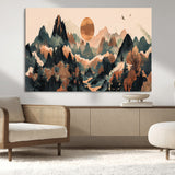 46509506-MGV-CV-36X24-Mountain Wall Art – Sunset Canvas Print, Nature Inspired Artwork, Scenic Wall Decor for Living Room, Bedroom, Office