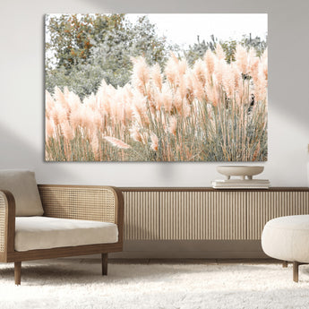 21826392-MGV-CV-36X24-Pampas Grass Wall Art Canvas Print, Framed Soft Pampas Art Picture Print, Pastel Grasses Perfect Soft Neutral Boho Decor Artwork