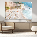 84816639-MGV-CV-36X24-Mediterranean Beach Wall Art Canvas Print, Framed Airy Coastal Art Picture Print, Summer Shore Perfect Coastal Retreat Decor