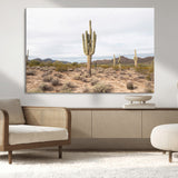 96147924-MGV-CV-36X24-Saguaro Cactus Wall Art Canvas Print, Framed Desert Cactus Art Picture Print, Earthy Desert Perfect Southwestern Boho Decor
