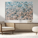 26580287-MGV-CV-36X24-Clear Water Wall Art Canvas Print, Framed Sunlit Ripples Art Picture Print, Ocean Texture Perfect Modern Coastal Decor Artwork