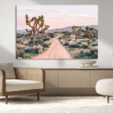 12540952-MGV-CV-36X24-Joshua Tree Park Wall Art Canvas Print, Framed Desert Road Art Picture Print, Sunset Drive Perfect Southwestern Boho Decor Artwork