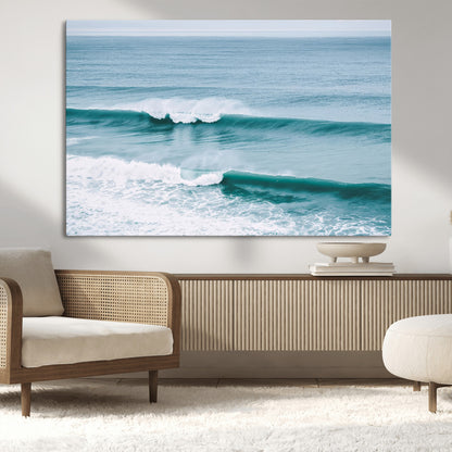73692470-MGV-CV-36X24-Ocean Swell Wall Art Canvas Print, Framed Surf Waves Art Picture Print, Blue Water Perfect Coastal Dynamic Decor Artwork