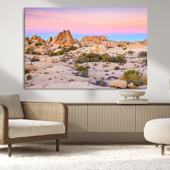 96167137-MGV-CV-36X24-Vibrant Sunset Sky Wall Art Canvas Print, Framed Joshua Tree Art Picture Print, Rugged Terrain Perfect Southwestern Boho Decor