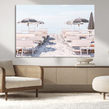 67623952-MGV-CV-36X24-Minimalist Beach Wall Art Canvas Print, Framed Pastel Sand Art Picture Print, Beach Aesthetic Perfect Coastal Minimalist Decor