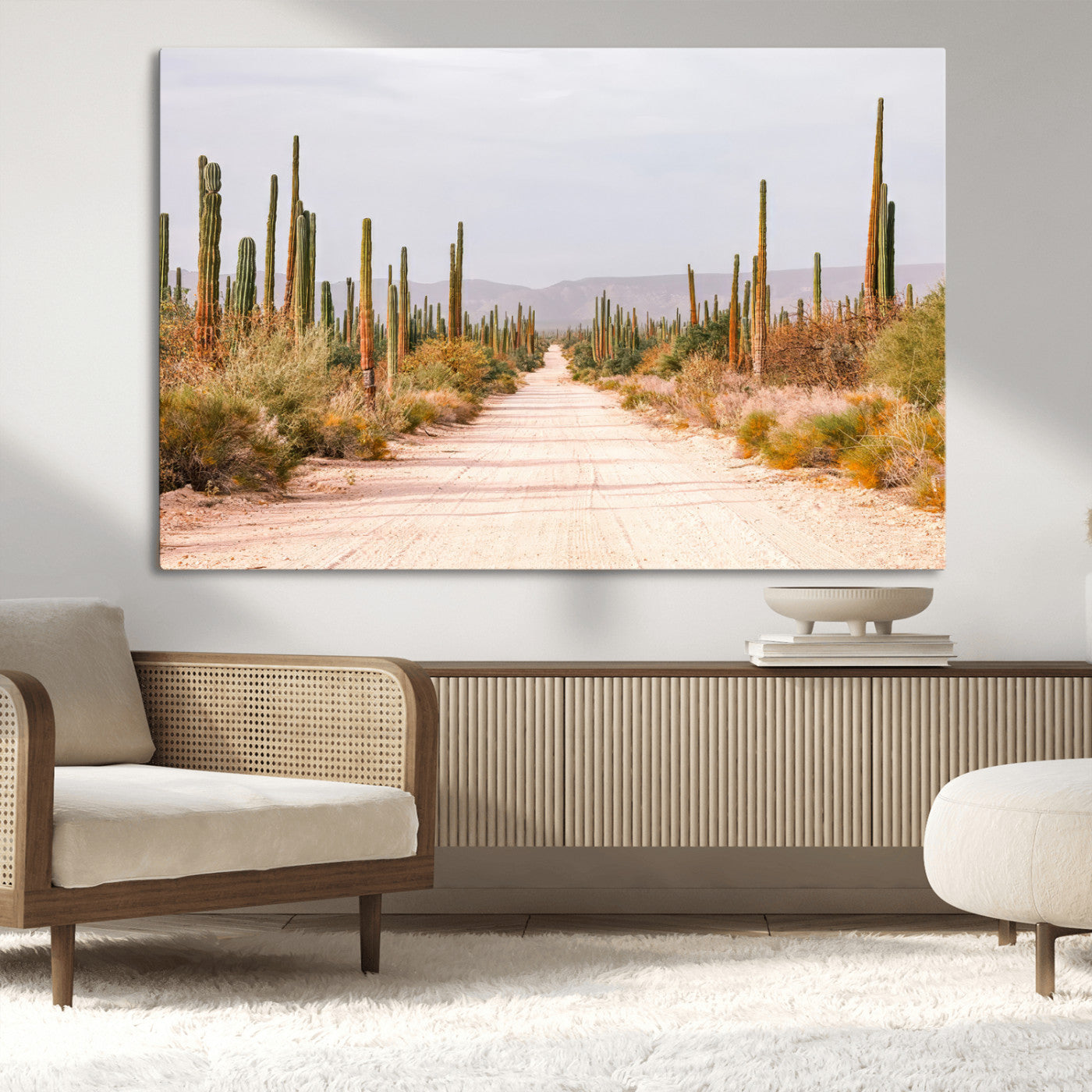30742780-MGV-CV-36X24-Desert Cactus Wall Art Canvas Print, Framed Southwestern Art Picture Print, Bohemian Western Perfect Southwestern Boho Decor