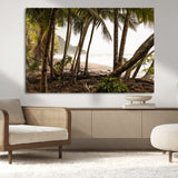 92093951-MGV-CV-36X24-Tropical Jungle Wall Art Canvas Print, Framed Palm Tree Forest Art Picture Print, Coastal Escape Perfect Jungle Retreat Decor